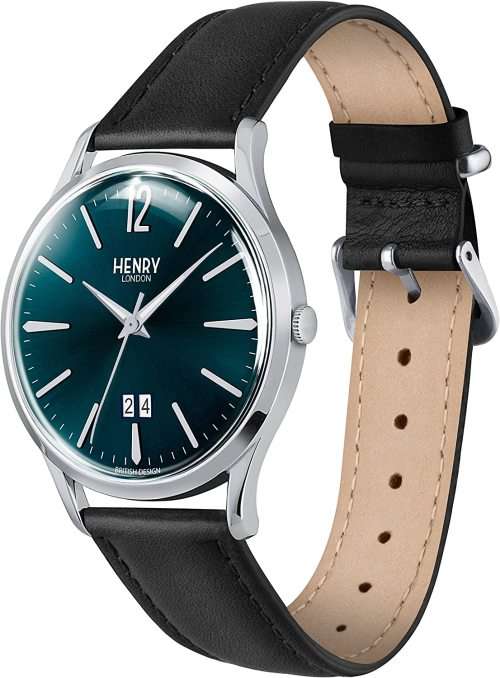 Authentic HENRY LONDON KnightsBridge Leather Mens Watch