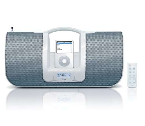 iLuv i552 Portable Audio System with Radio and Dock for iPod (White)