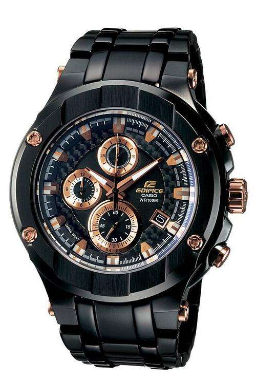 CASIO EDIFICE Men's Gold Label Chronograph Watch EF-500BK-1AV