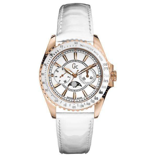 GUESS COLLECTION (Gc) Swiss Made Rose Gold Moon Phase Ladies Watch