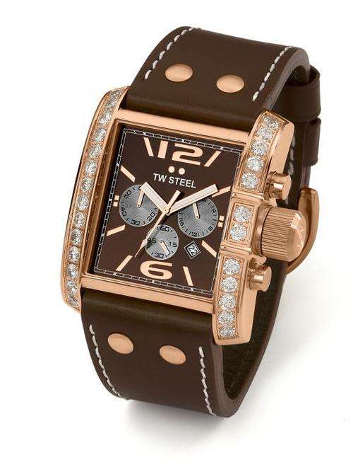 TW STEEL Goliath Rose Gold Zirconia Chronograph ladies watch