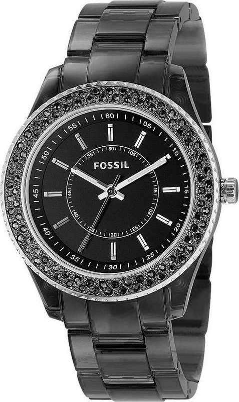 FOSSIL Stella Crystal Black Resin Ladies Watch