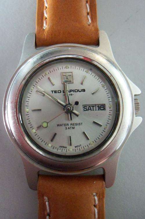 TED LAPIDUS of PARIS Brown Leather Band Ladies Watch