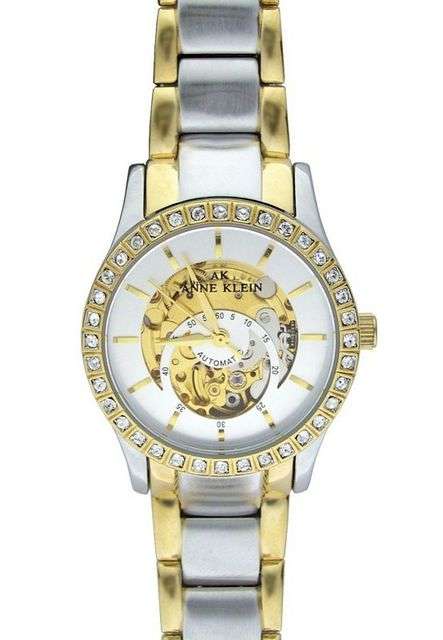 ANNE KLEIN Two-tone Swarovski Crystal Accented Automatic Ladies Watch