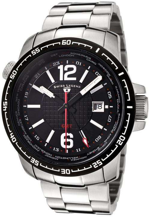 SWISS LEGEND World Timer GMT Collection Swiss Quartz Mens Watch
