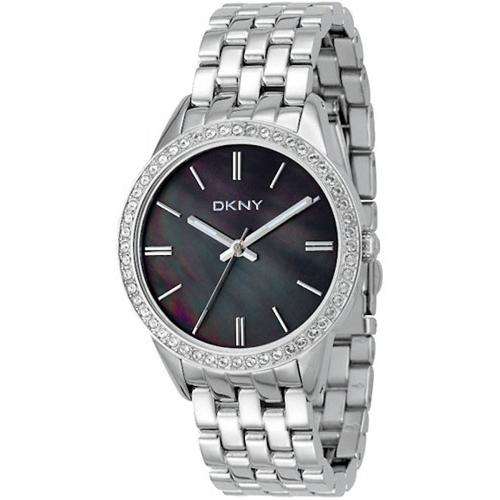 DKNY Crystal Collection Black Mother of Pearl Ladies Watch