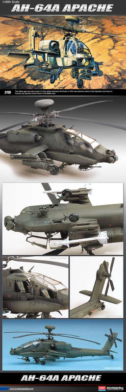 AH-64A Apache - Model - Helicopter - Scale 1/48