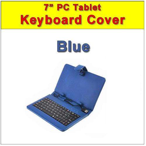 DELUXE Keyboard Case for 7 Inch Android PC Tablet - Blue Color