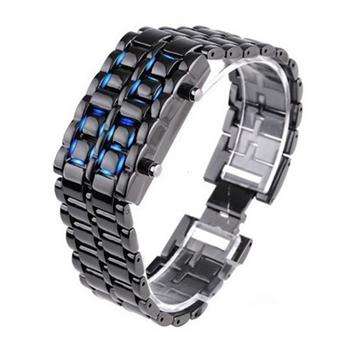 COOL!! Rare SUPER Fashion Style Blue LED Metal Faceless Watch