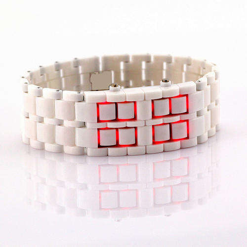 COOL!! Rare SUPER Fashion Light White Lava Style LED Plastic Wrist Bracelet Watch