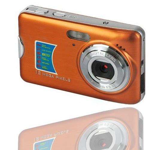 2.7 inch LCD 12MP 8x Digital Zoom Digital Camera - Orange