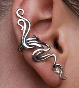 Classic Swirl earring / ear cuff Silver