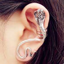 Cobra wrap around earring / ear cuff Silver