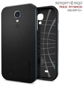 #BLACK# Spigen Neo Hybrid shock proof cover for SAMSUNG Galaxy S4 with screen protector