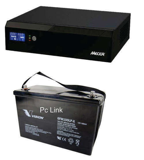 MECER 1200VA 720W 12V INVERTER / CHARGER / BATTERY SET