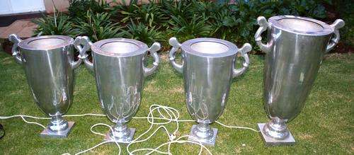 Set of 4 Vintage Chrome Garden/Patio Ornaments with Lights