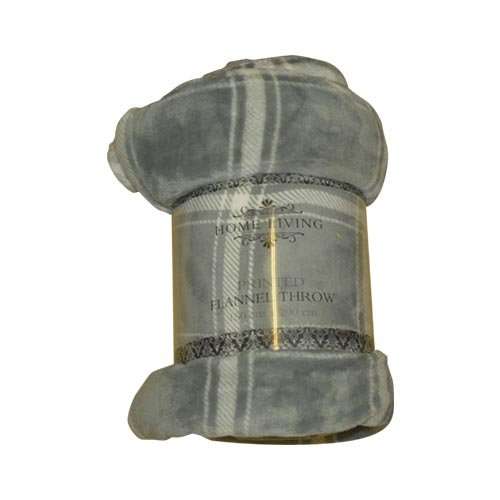 Home Living Printed Flannel Throw | Grey