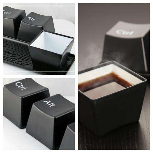 3PC Ctrl Alt Del Novelty Coffee Cups