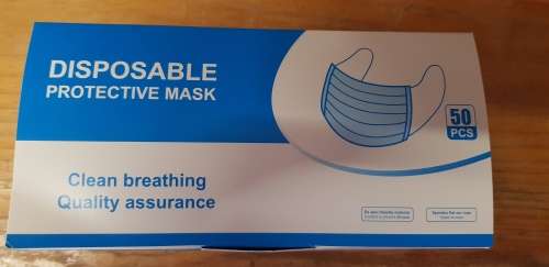BOX OF 50 MASK 3 PLY BID PER BOX