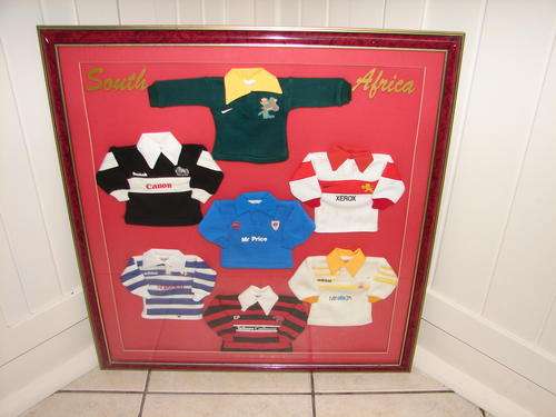 FRAMED MINIATURE RUGBY JERSEYS