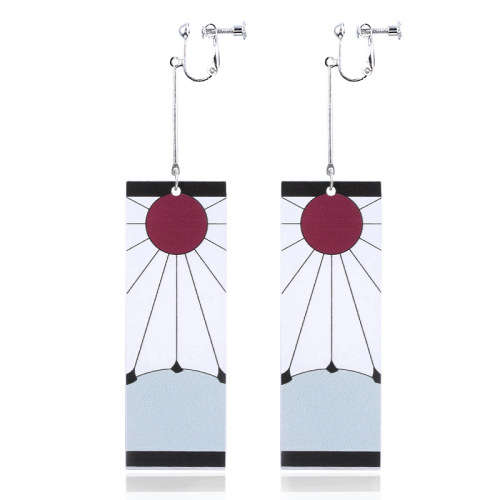 Earrings - Kimetsu No Yaiba - Demon Slayer - Tanjiro - No piercing needed - clip on