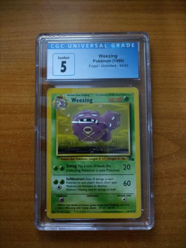 Pokemon Trading Card Game - CGC Graded 5 - Weezing 1999 Fossil Unlimited