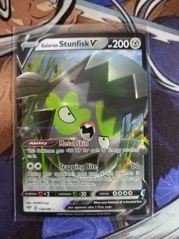 Pokemon Trading Card Game - Galarian Stunfisk V #128 - English