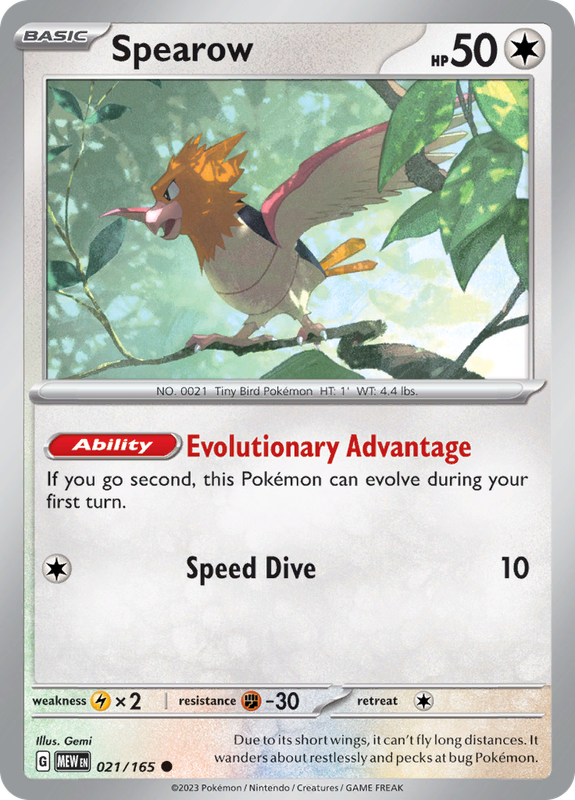 Pokemon Trading Card Game - 151 -Spearow