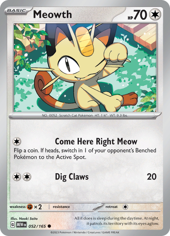 Pokemon Trading Card Game - 151 - Meowth