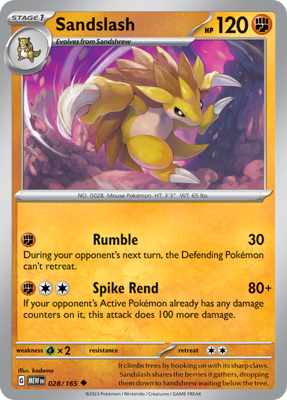 Pokemon Trading Card Game - 151 - Sandslash