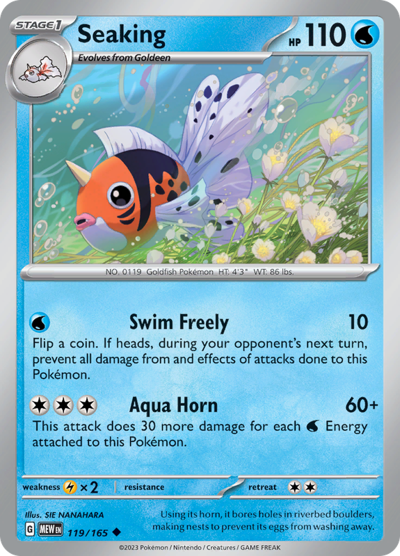 Pokemon Trading Card Game - 151 - Seaking