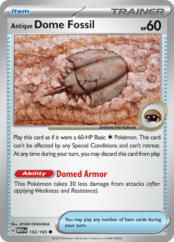 Pokemon Trading Card Game - 151 - Antique Dome Fossil