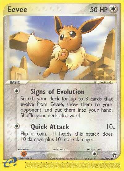 Pokemon Trading Card Game - Eevee #63 Pokemon Sandstorm