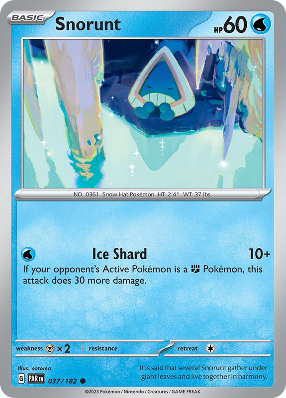 Pokemon Trading Card Game - Snorunt #37 Pokemon Paradox Rift