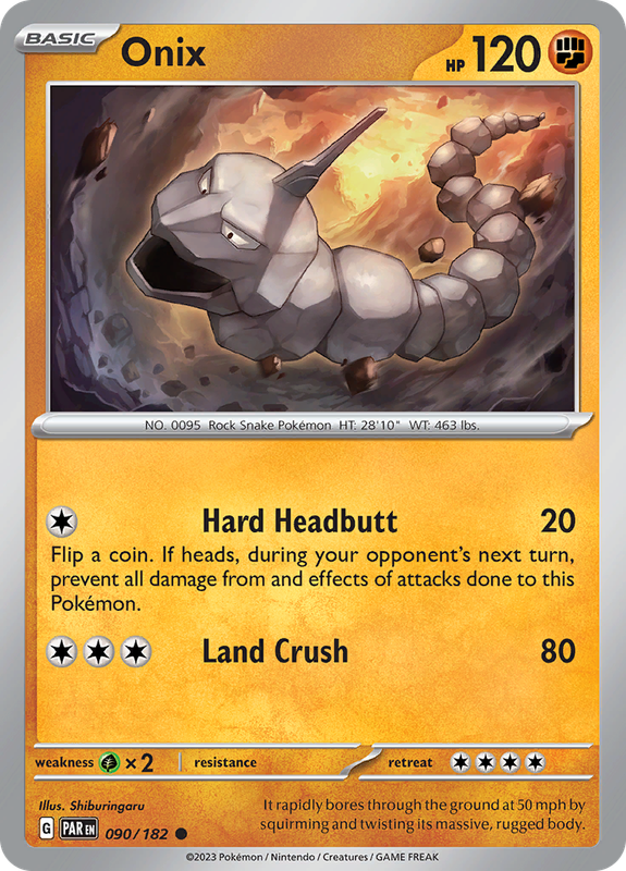 Pokemon Trading Card Game - Onix #90 Pokemon Paradox Rift
