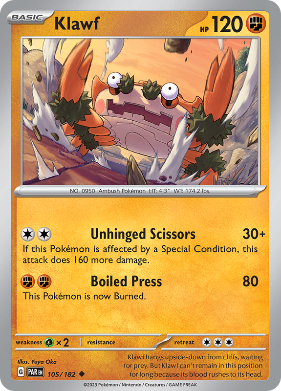 Pokemon Trading Card Game - Klawf #105 Pokemon Paradox Rift