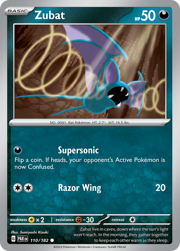 Pokemon Trading Card Game - Zubat #110 Pokemon Paradox Rift