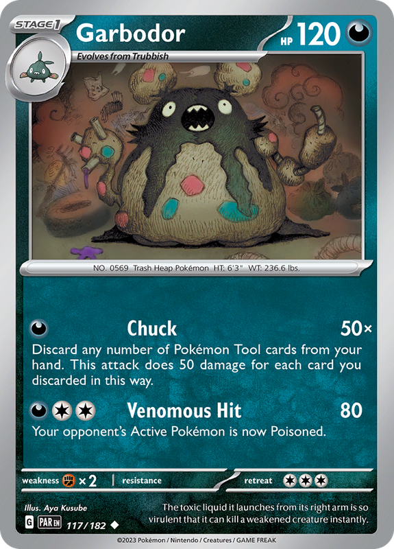 Pokemon Trading Card Game - Garbodor #117 Pokemon Paradox Rift