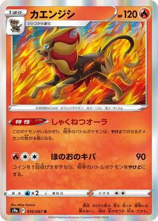 Trading Card Game - Pyroar #16 Pokemon Japanese Battle Region  - holo rare