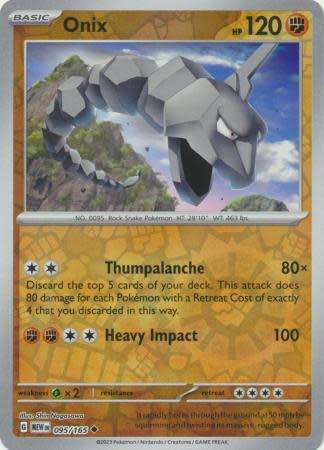 Pokemon Trading Card Game 151 - Onix - 095/165 - English - reverse holo