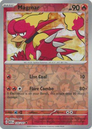 Pokemon Trading Card Game 151 - Magmar - 126/165 - English - reverse holo