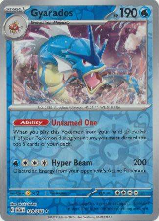Pokemon Trading Card Game 151 - Gyarados - 130/165 - English - reverse holo