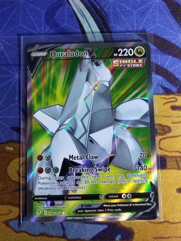 Pokemon Trading Card Game - Duraludon V - 197/203 - Full Art Ultra Rare Sword & Shield: Evolving Ski