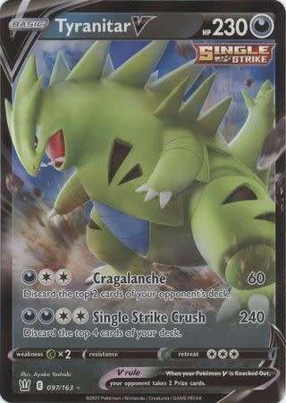 Pokemon Trading Card Game - Tyranitar V - 097/163 - Ultra Rare Sword & Shield: Battle Styl - English