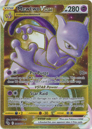 Pokemon Trading Card Game - Mewtwo VSTAR - 086/078 - Secret Rare Pokemon Go - English