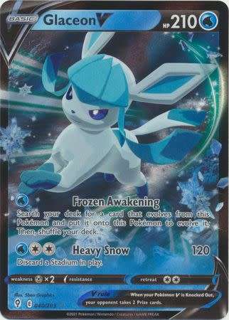Pokemon Trading Card Game - Glaceon V - 040/203 - Ultra Rare Sword & Shield: Evolving Skies