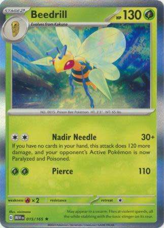 Pokemon Trading Card Game - Beedrill - 015/165 - Holo Rare Scarlet & Violet 151