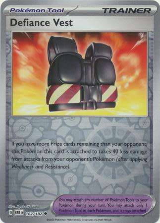 Pokemon Trading Card Game - Defiance Vest - 162/182 - Uncommon Reverse Holo Scarlet & Violet: Parado
