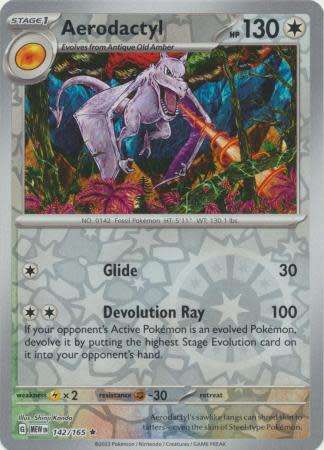 Pokemon Trading Card Game - Aerodactyl - 142/165 - Holo Rare Reverse Holo Scarlet & Violet 151