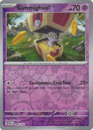Pokemon Trading Card Game - Gimmighoul - 088/182 - Common Reverse Holo Scarlet & Violet: Paradox Rif